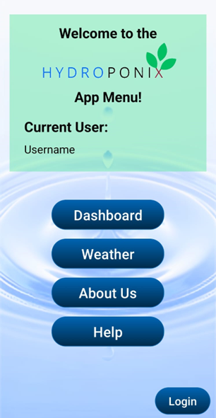 HydroApp Menu